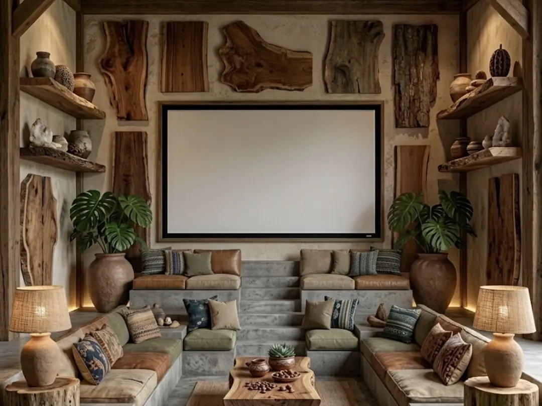 Privé bioscoop met loungebanken